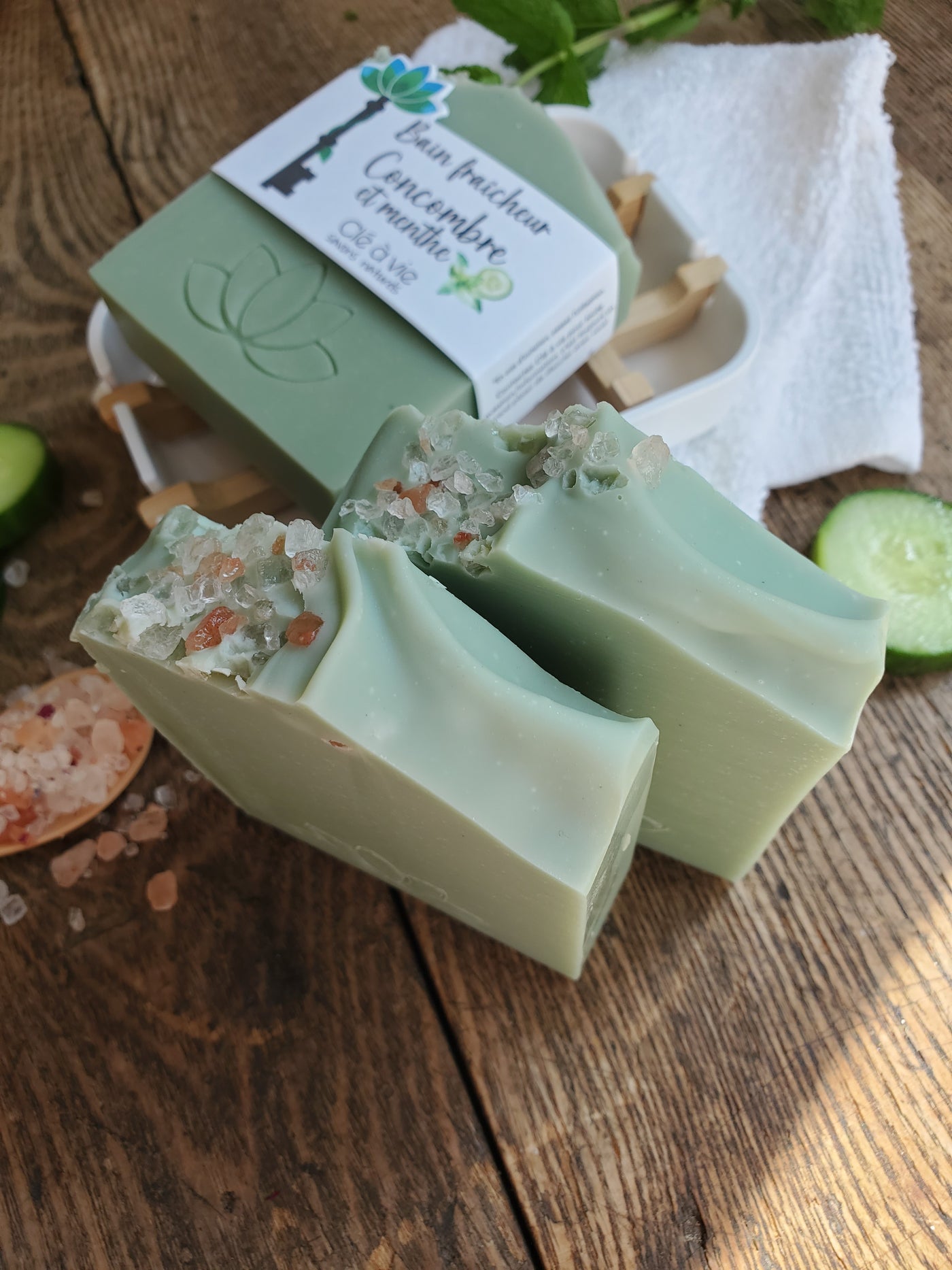 Savon bain fraîcheur, concombre et menthe