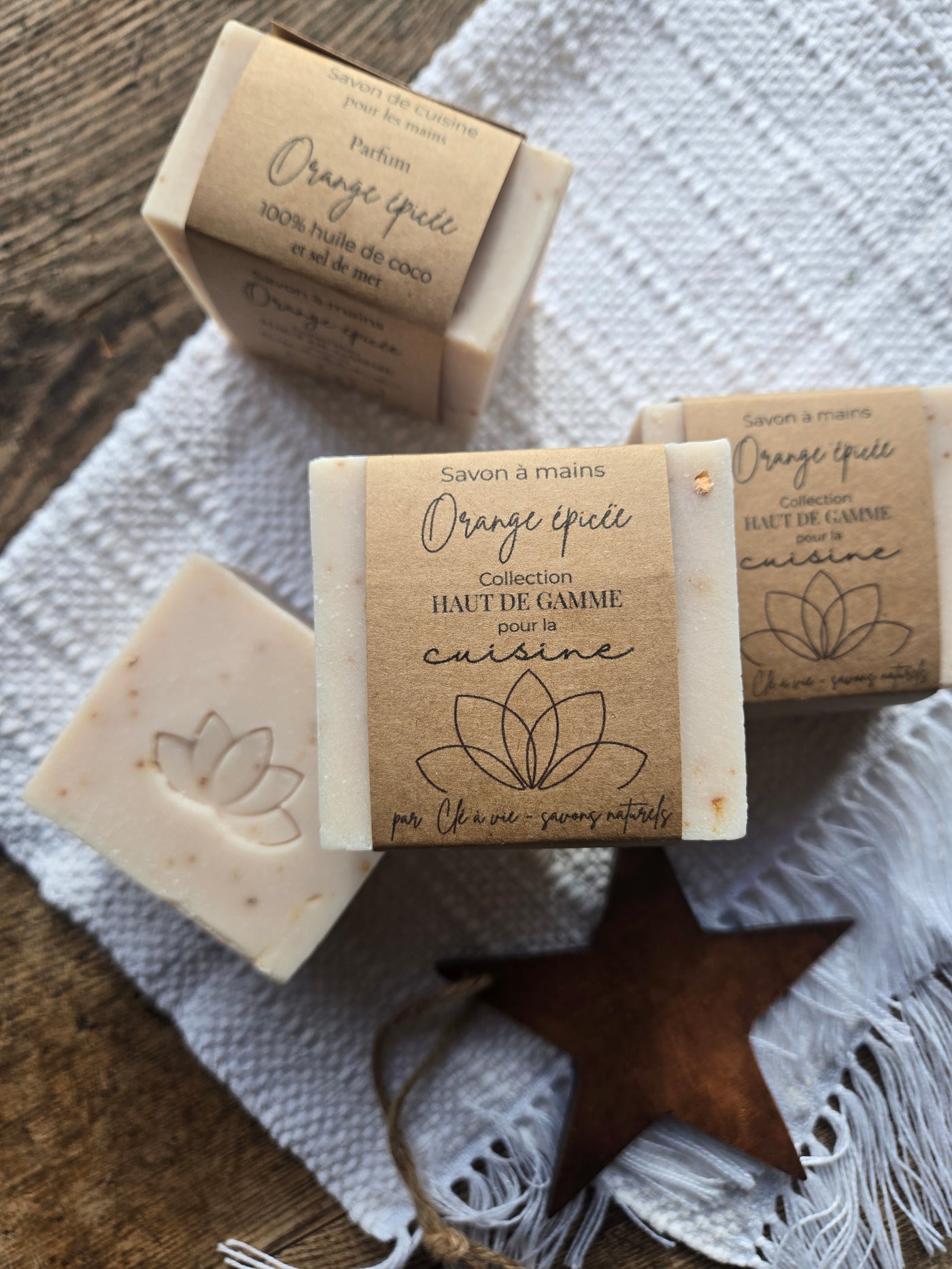 Savon à mains, Orange épicée 180g. Collection haut de gamme pour la cuisine